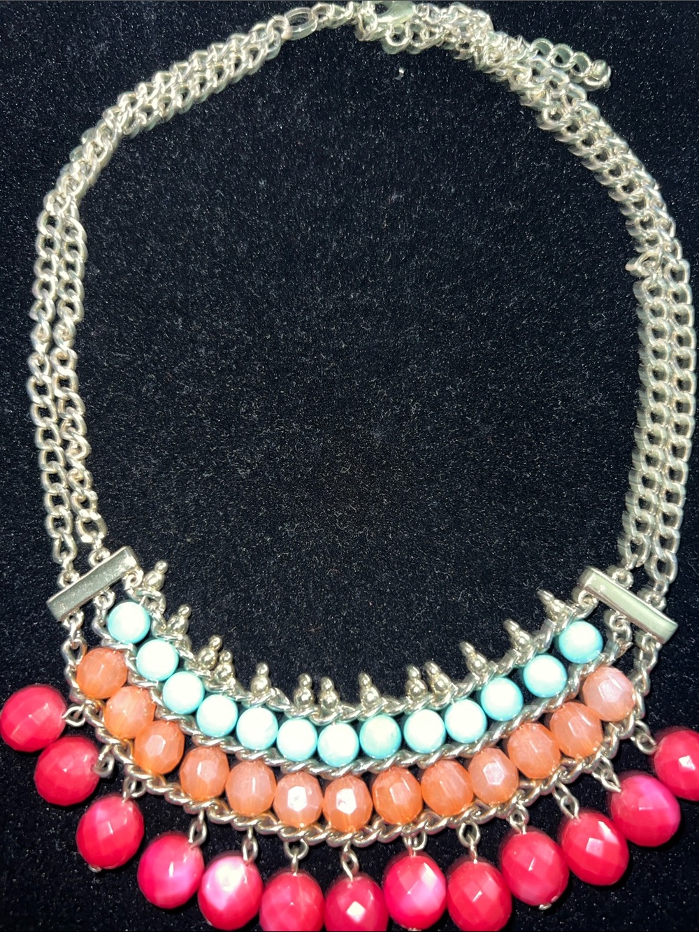 Statement Multi-Color Beaded Bib Necklace - Women Jewelry